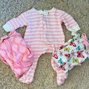 Pink Striped Kids One Piece